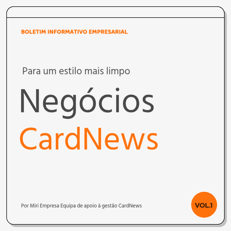 Cartão de visita simples em cinzento e laranjaNotícias