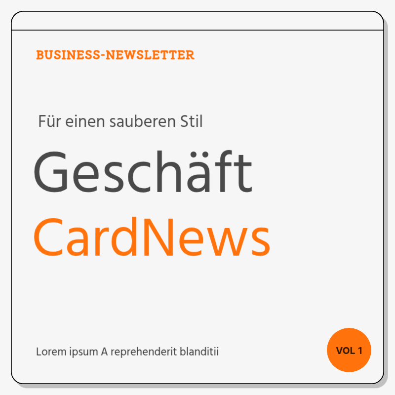Einfache Visitenkarte in Grau und OrangeNews Ads