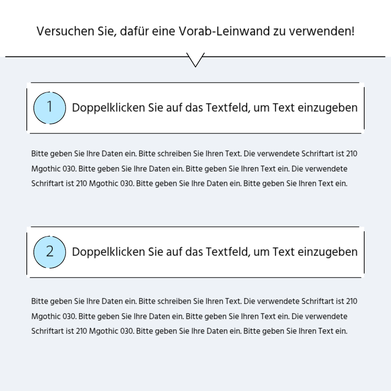 Erstellen Sie eine einfache Werbepost in hellblau und grau Präsentation