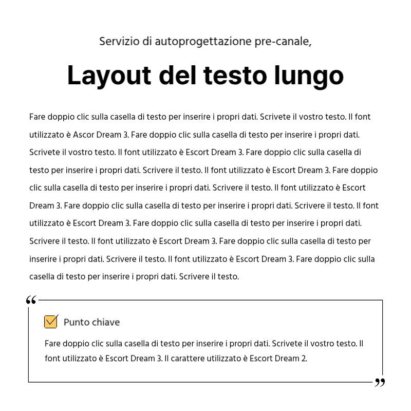 Creare un semplice post promozionale in giallo e grigio Presentazione