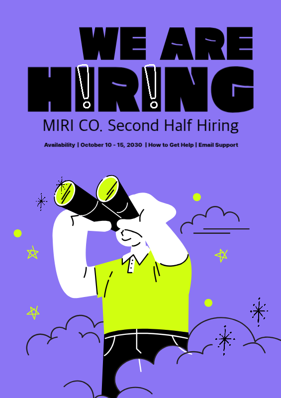 Purple Trendy Hiring Announcement Poster