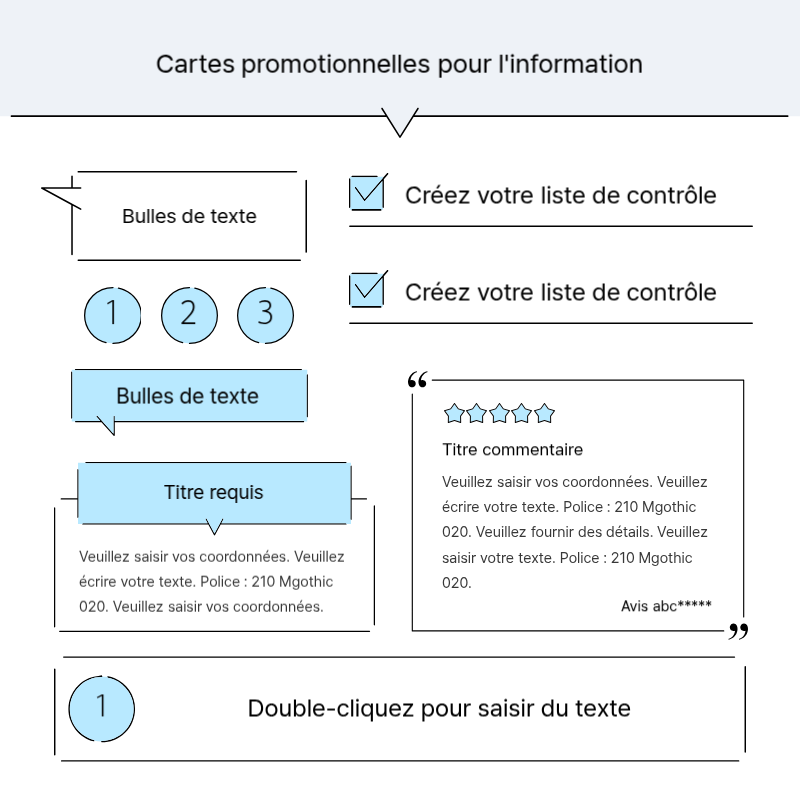 Créer un message promotionnel simple en bleu clair et gris Présentation