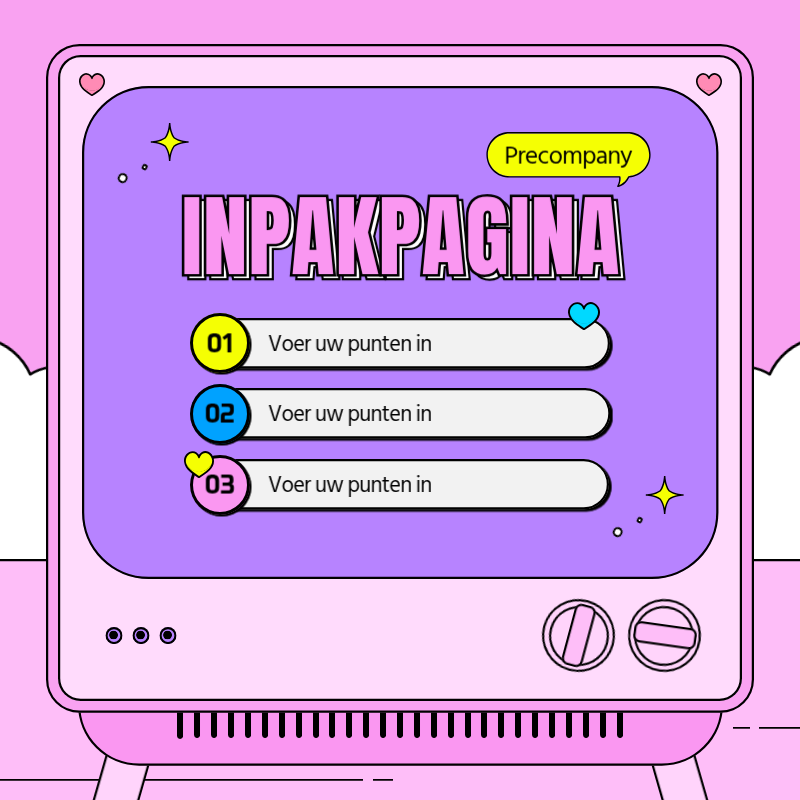 Promoot kitscherige retro TV-frames in roze en paars