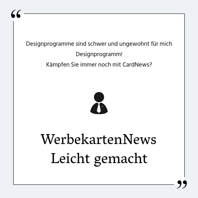 Erstellen Sie eine einfache Werbepost in hellblau und grau Präsentation