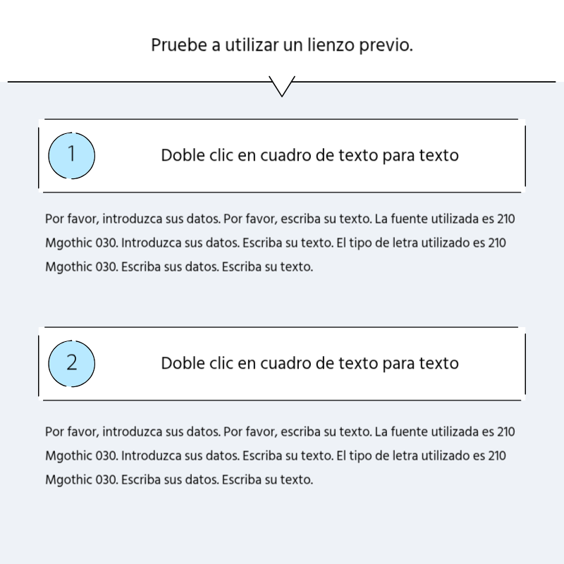Crear un sencillo puesto promocional en azul claro y gris Presentación