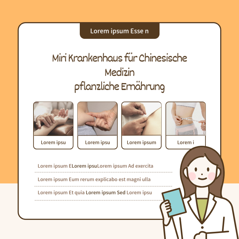 Eine einfache Illustration in Hellblau wirbt für die Diät der chinesischen Medizin