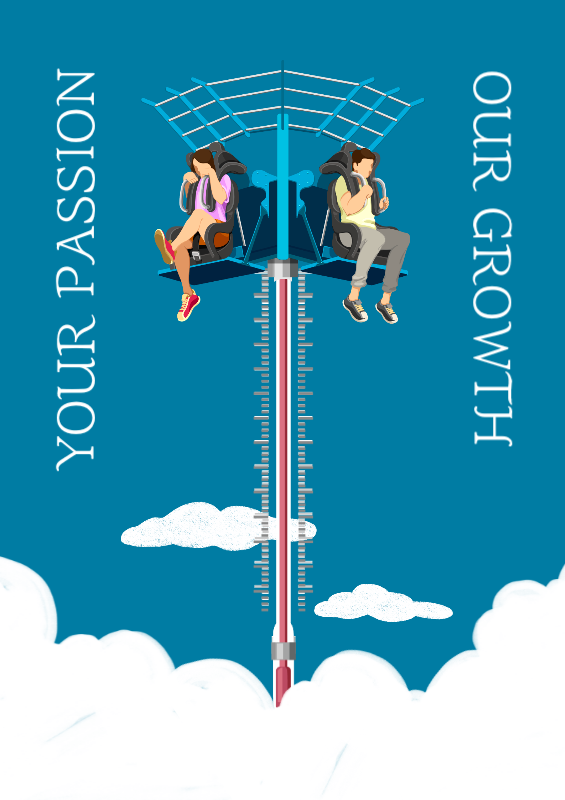 블루 모던 성장 촉진 포스터