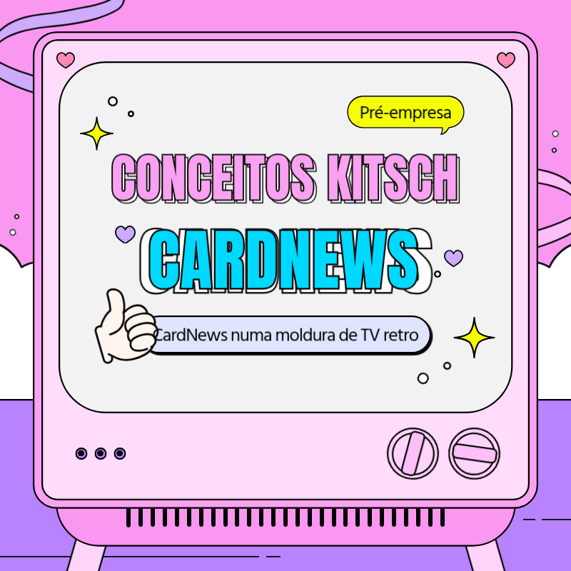 Promover molduras de TV retro kitsch em rosa e roxo