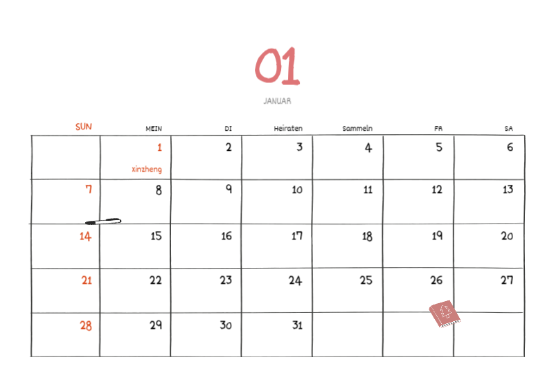 Ein buntes und niedliches Illustrationskonzept für den Alltag