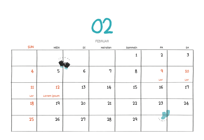 Ein buntes und niedliches Illustrationskonzept für den Alltag