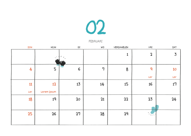 Een kleurrijk en schattig alledaags illustratieconcept