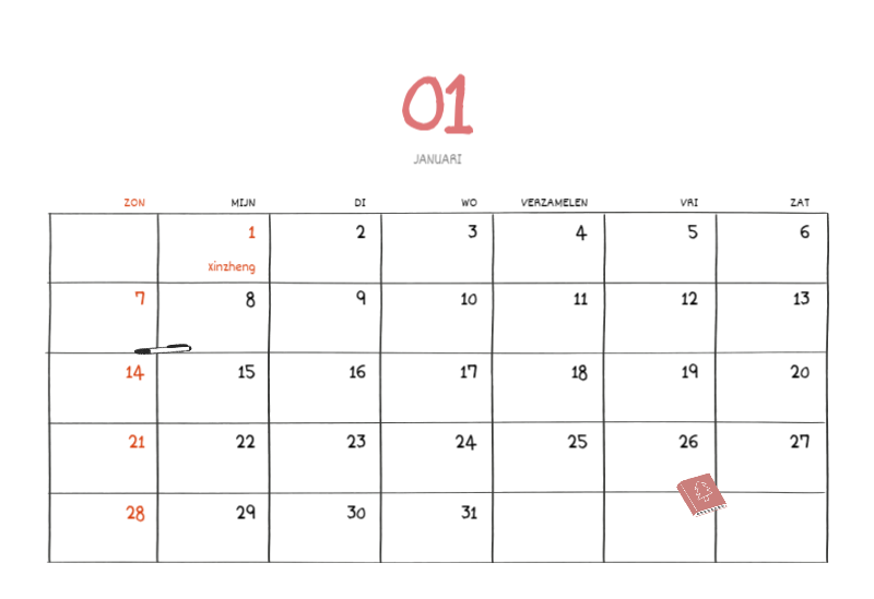 Een kleurrijk en schattig alledaags illustratieconcept