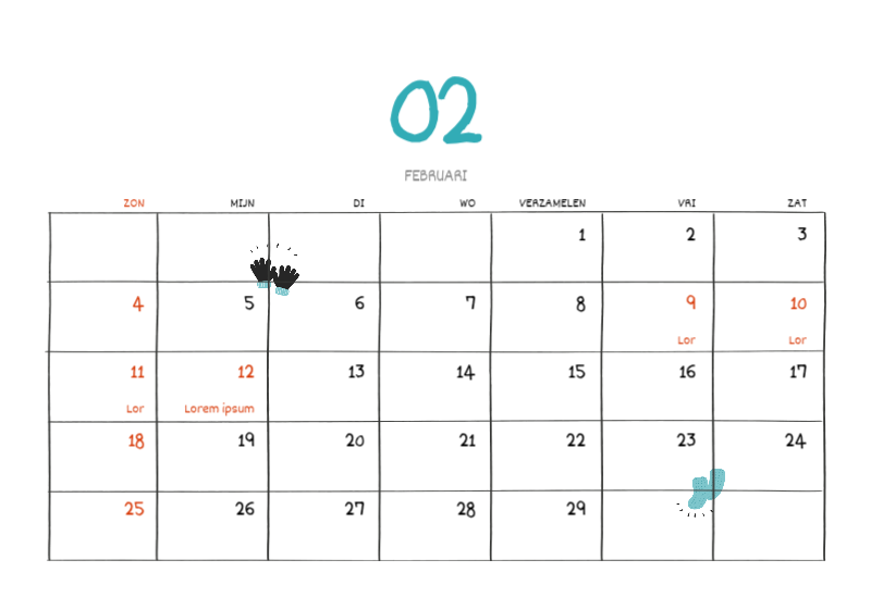 Een kleurrijk en schattig alledaags illustratieconcept