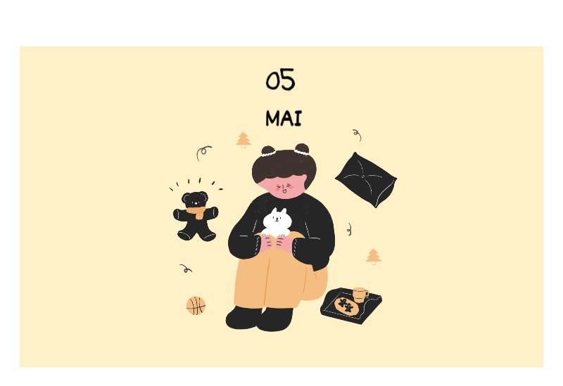 Un concept d'illustration coloré et mignon pour le quotidien