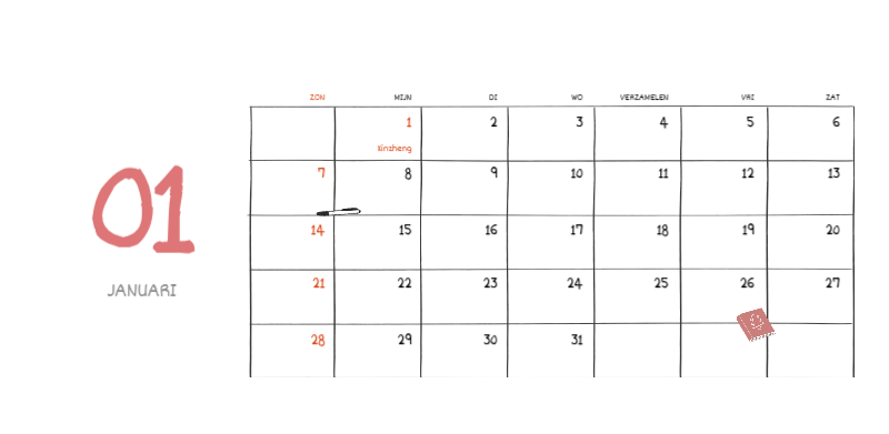 Een kleurrijk en schattig alledaags illustratieconcept