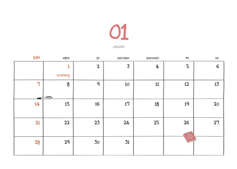 Ein buntes und niedliches Illustrationskonzept für den Alltag