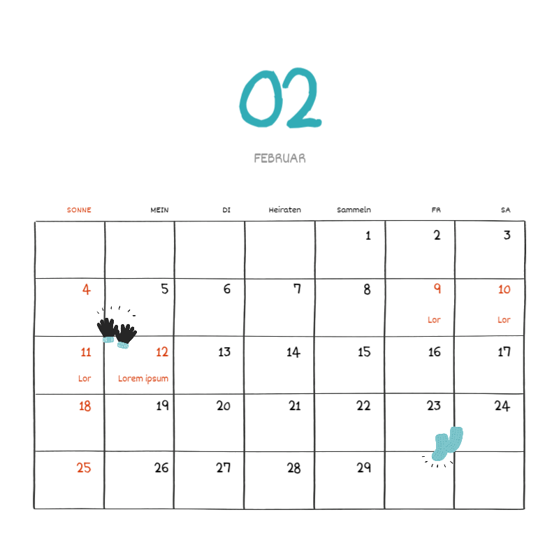 Ein buntes und niedliches Illustrationskonzept für den Alltag