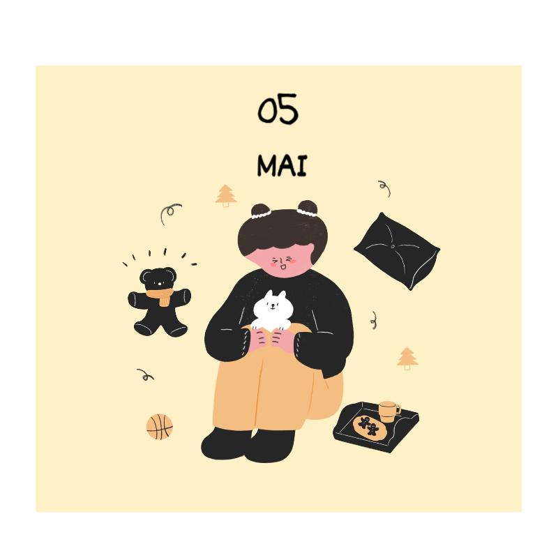 Ein buntes und niedliches Illustrationskonzept für den Alltag