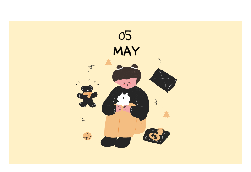 Colorful and cute everyday illustration concept