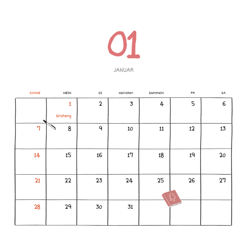 Ein buntes und niedliches Illustrationskonzept für den Alltag