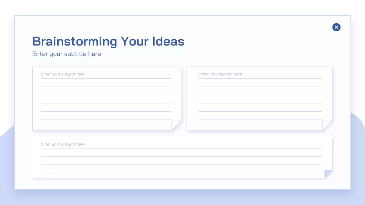 블루 모던 브레인스토밍 프레젠테이션