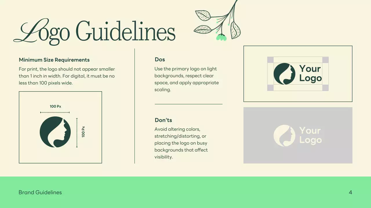 Green Elegant Brand Guideline Presentation
