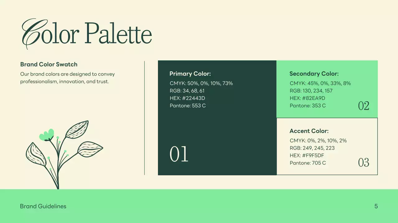 Green Elegant Brand Guideline Presentation
