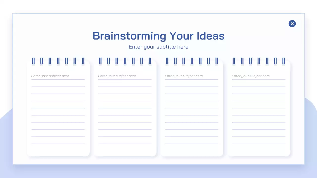 블루 모던 브레인스토밍 프레젠테이션