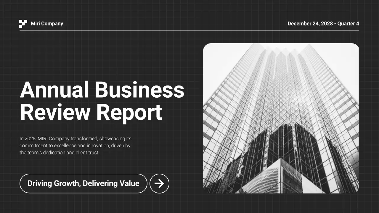 Black Modern Business Report Presentation