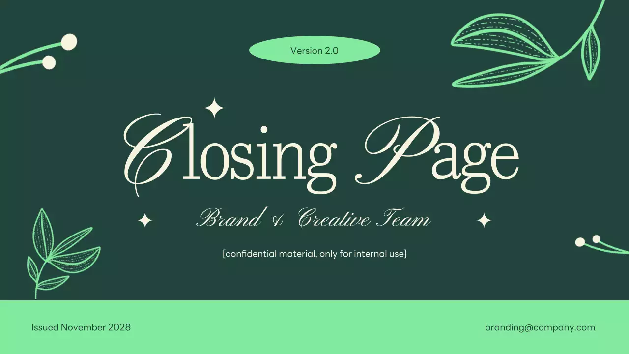 Green Elegant Brand Guideline Presentation