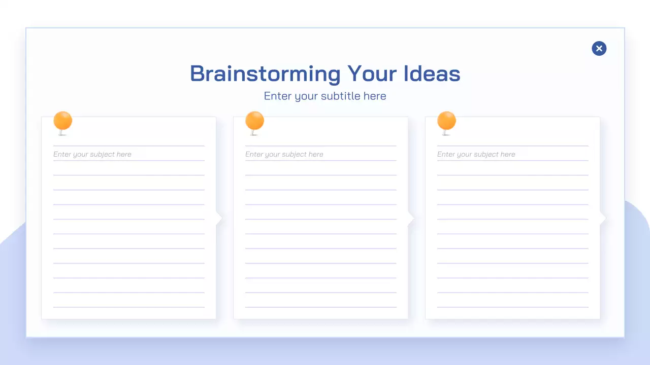 블루 모던 브레인스토밍 프레젠테이션