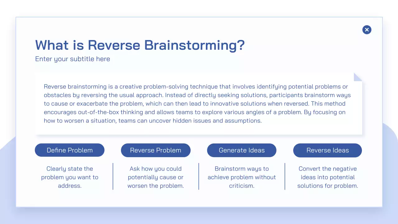 블루 모던 브레인스토밍 프레젠테이션