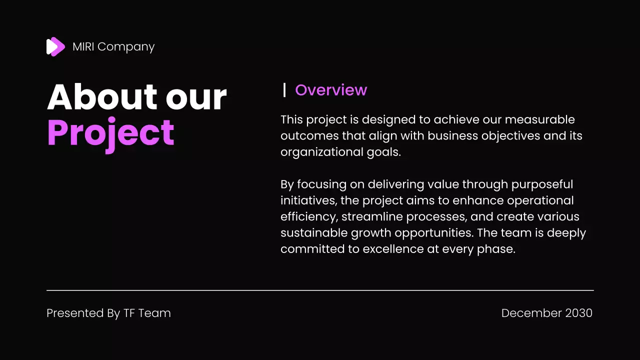 Black Modern Project Report Document Presentation