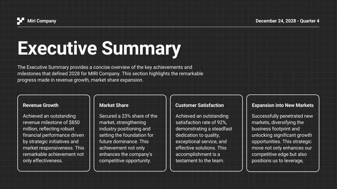 Black Modern Business Report Presentation