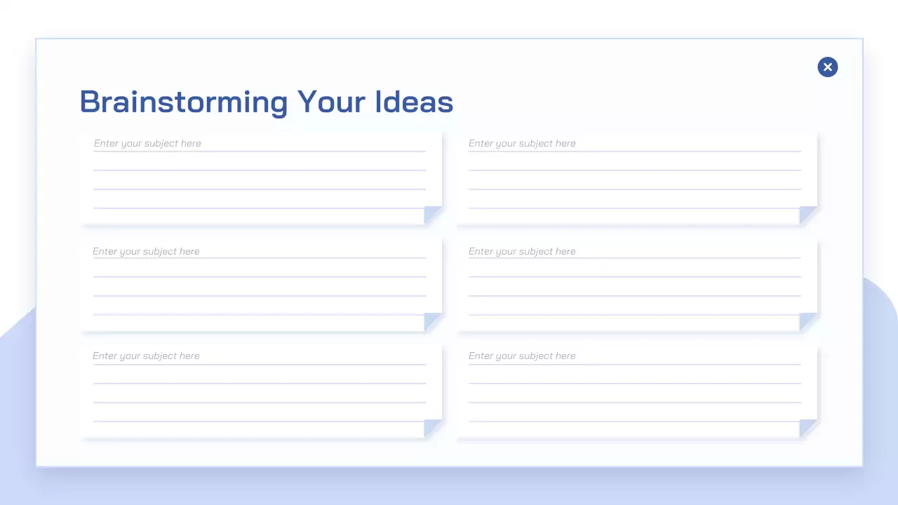블루 모던 브레인스토밍 프레젠테이션