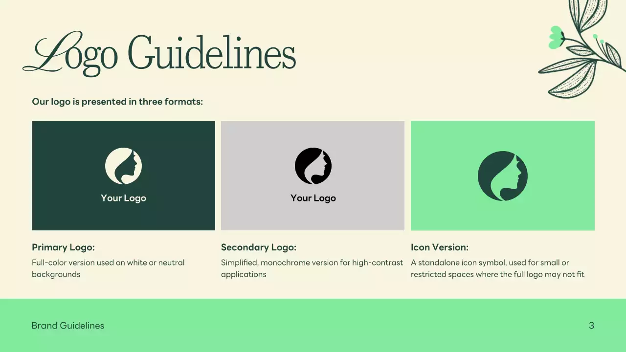 Green Elegant Brand Guideline Presentation