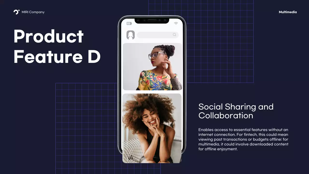Navy Modern Mobile Application Feature Presentation