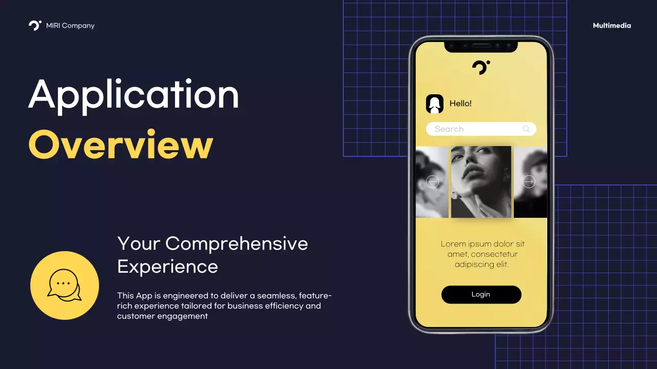 Navy Modern Mobile Application Feature Presentation