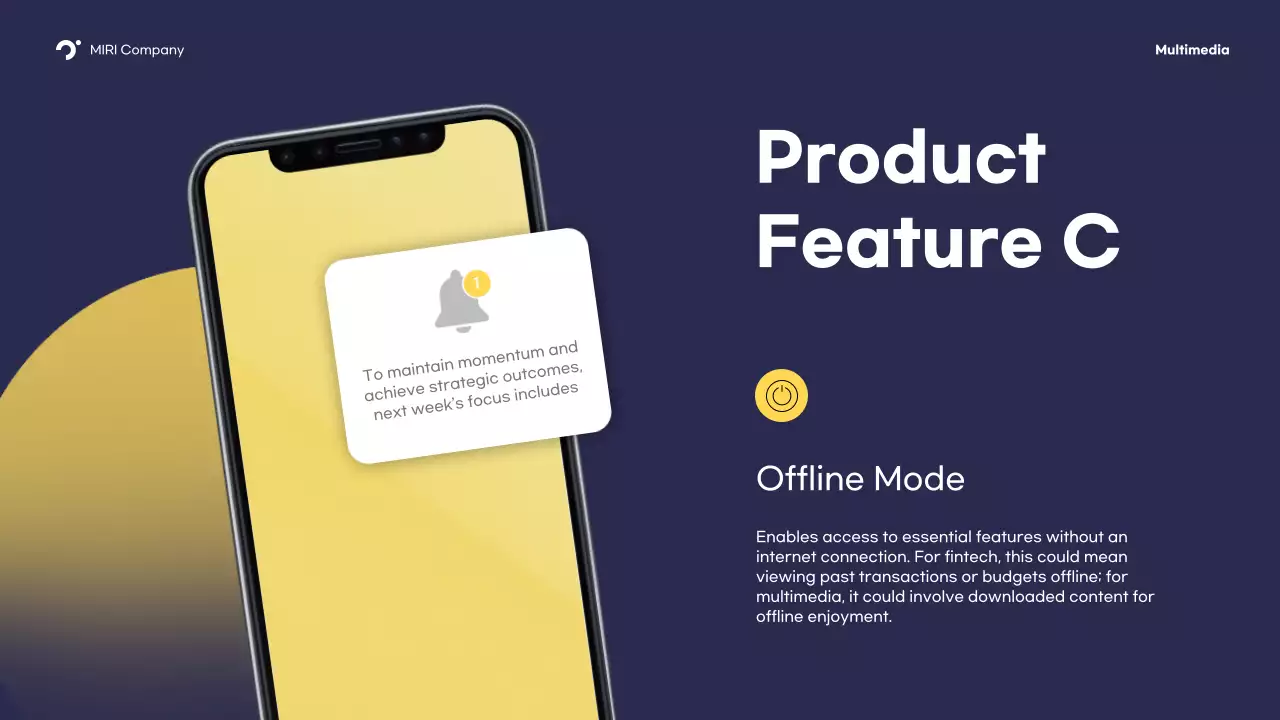 Navy Modern Mobile Application Feature Presentation