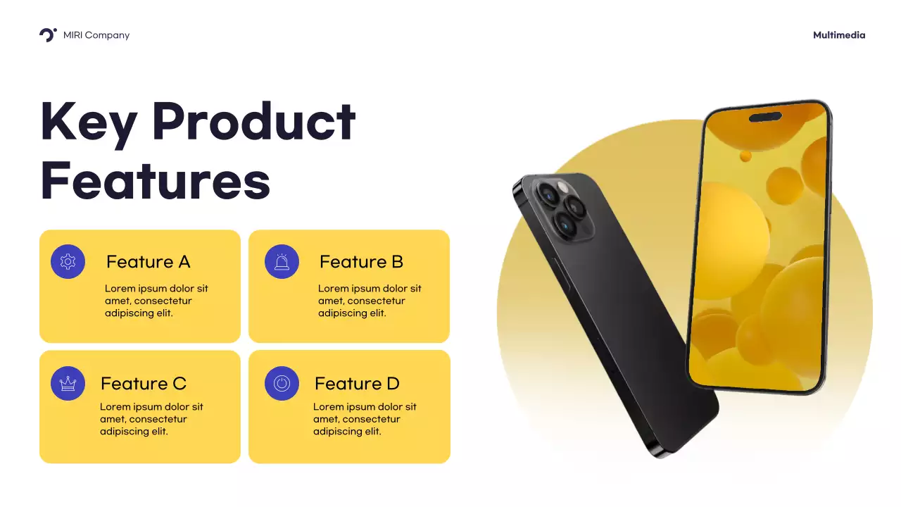 Navy Modern Mobile Application Feature Presentation