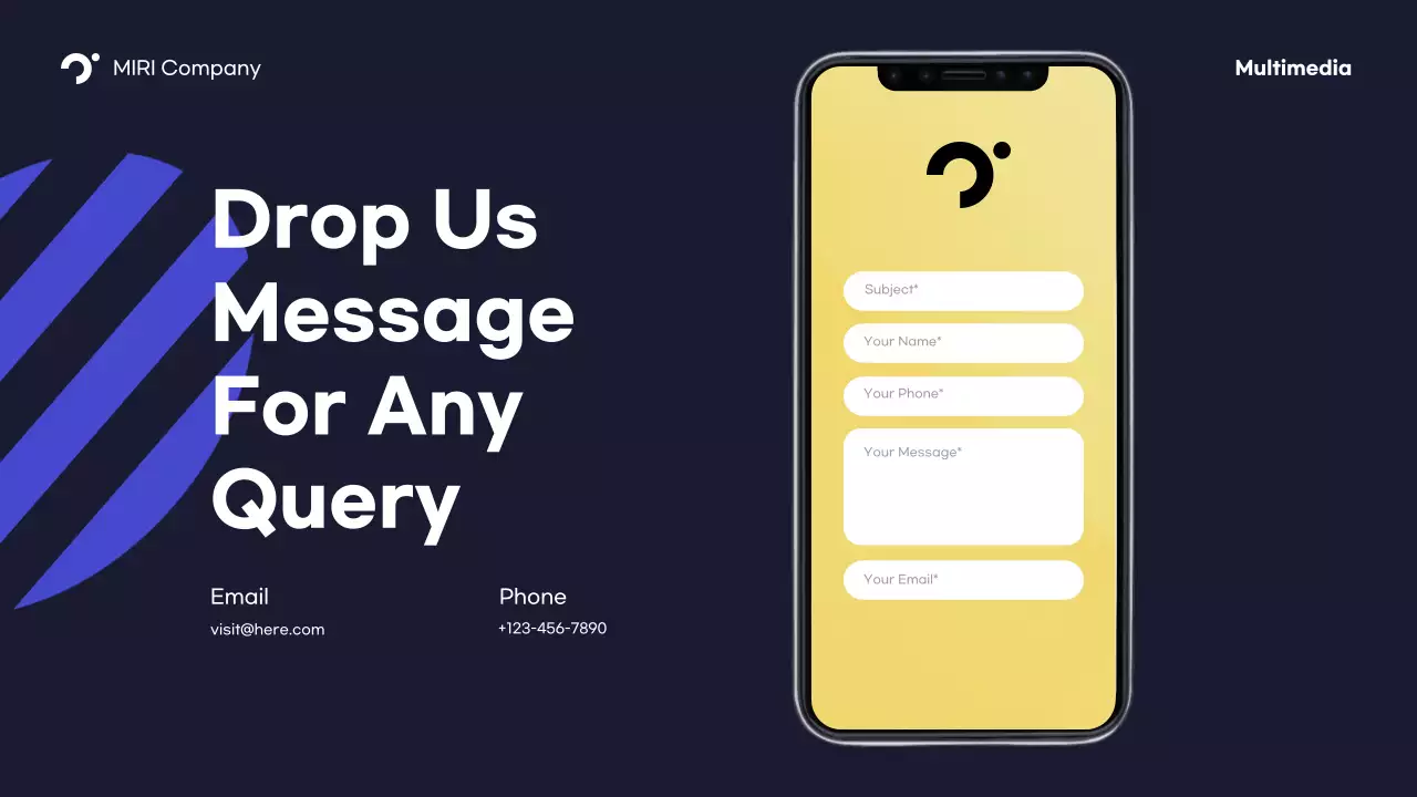Navy Modern Mobile Application Feature Presentation