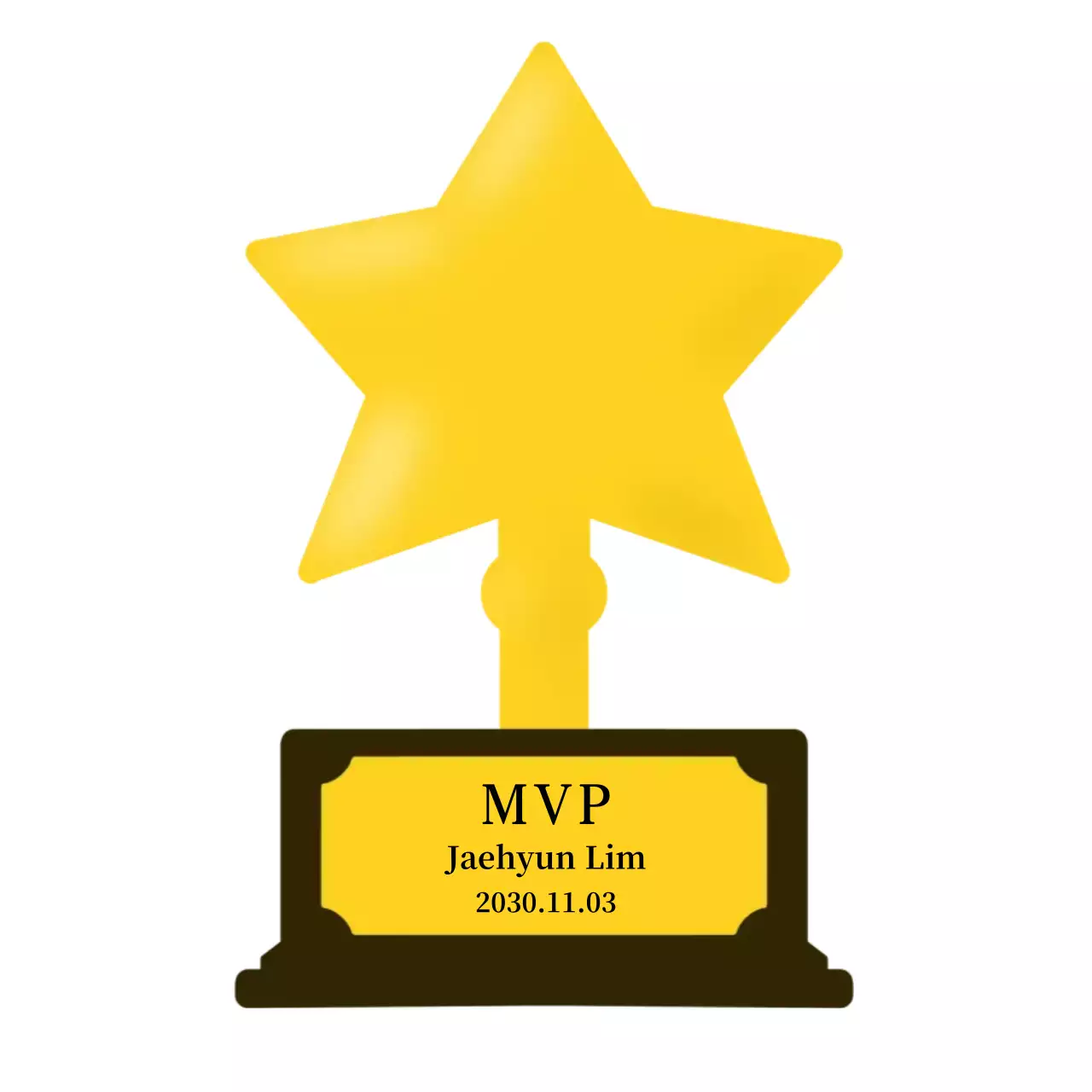 Placa simples amarela comemorativa