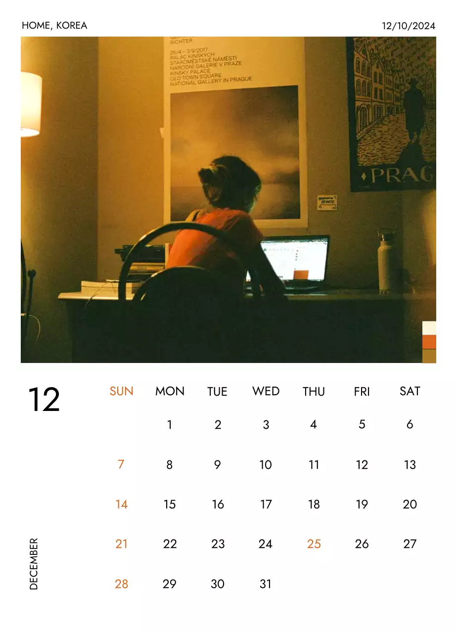 Kalender perjalanan minimalis dengan tata letak yang bersih