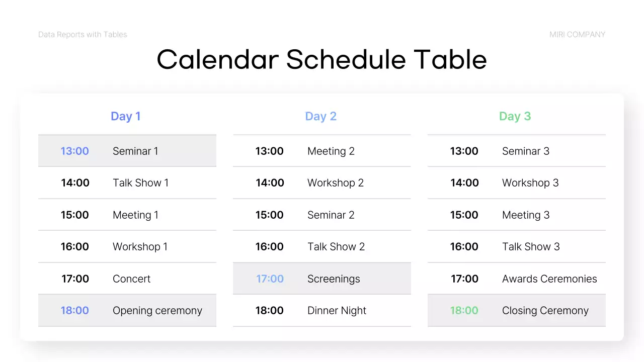 Blue Minimal Data Layout Reference Presentation