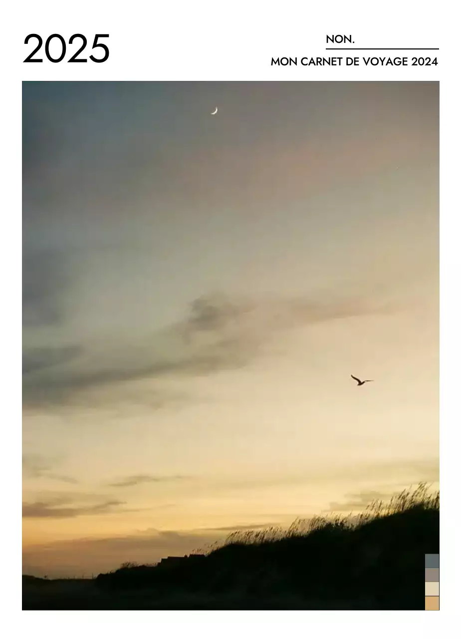 Calendrier de voyage minimaliste avec une mise en page épurée