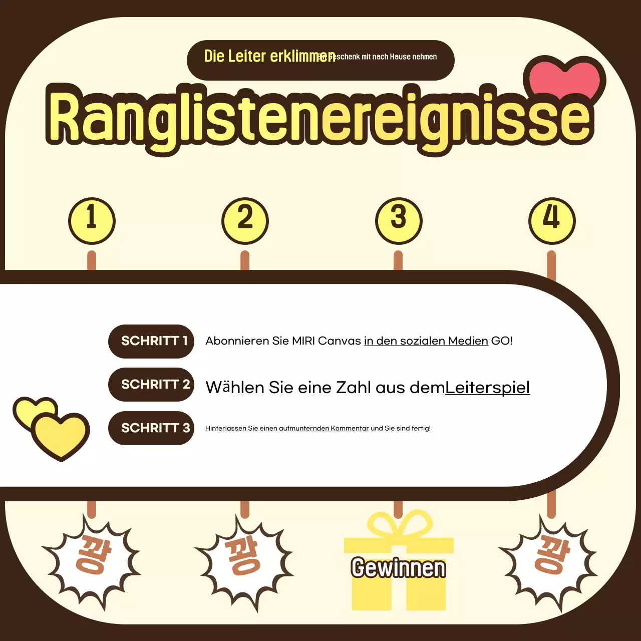 Beige hervorgehobene Veranstaltungsankündigungen