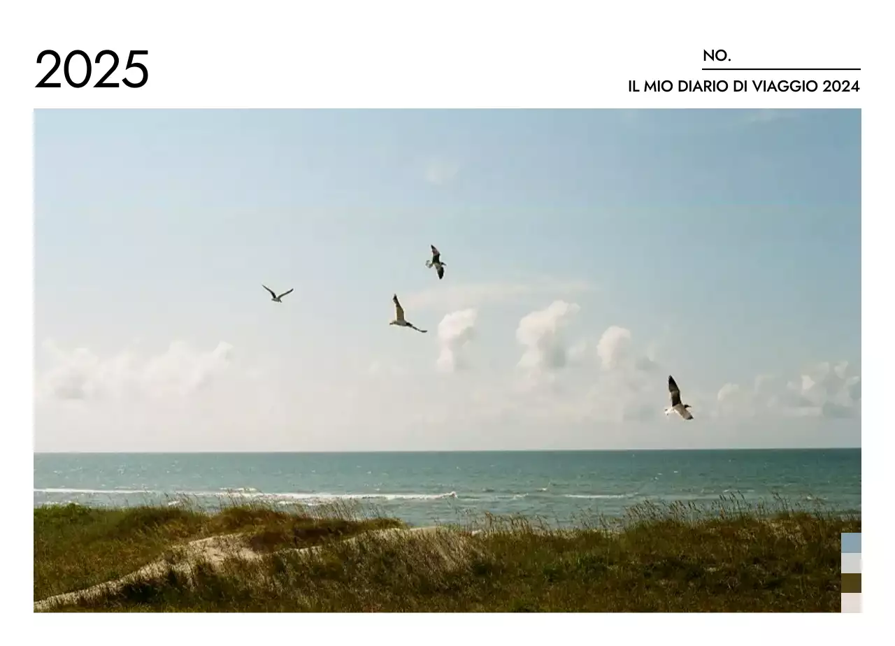 Calendario di viaggio minimalista con un layout pulito