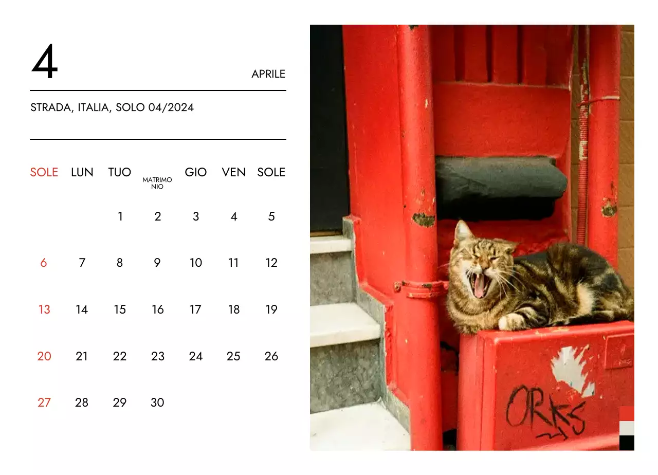 Calendario di viaggio minimalista con un layout pulito