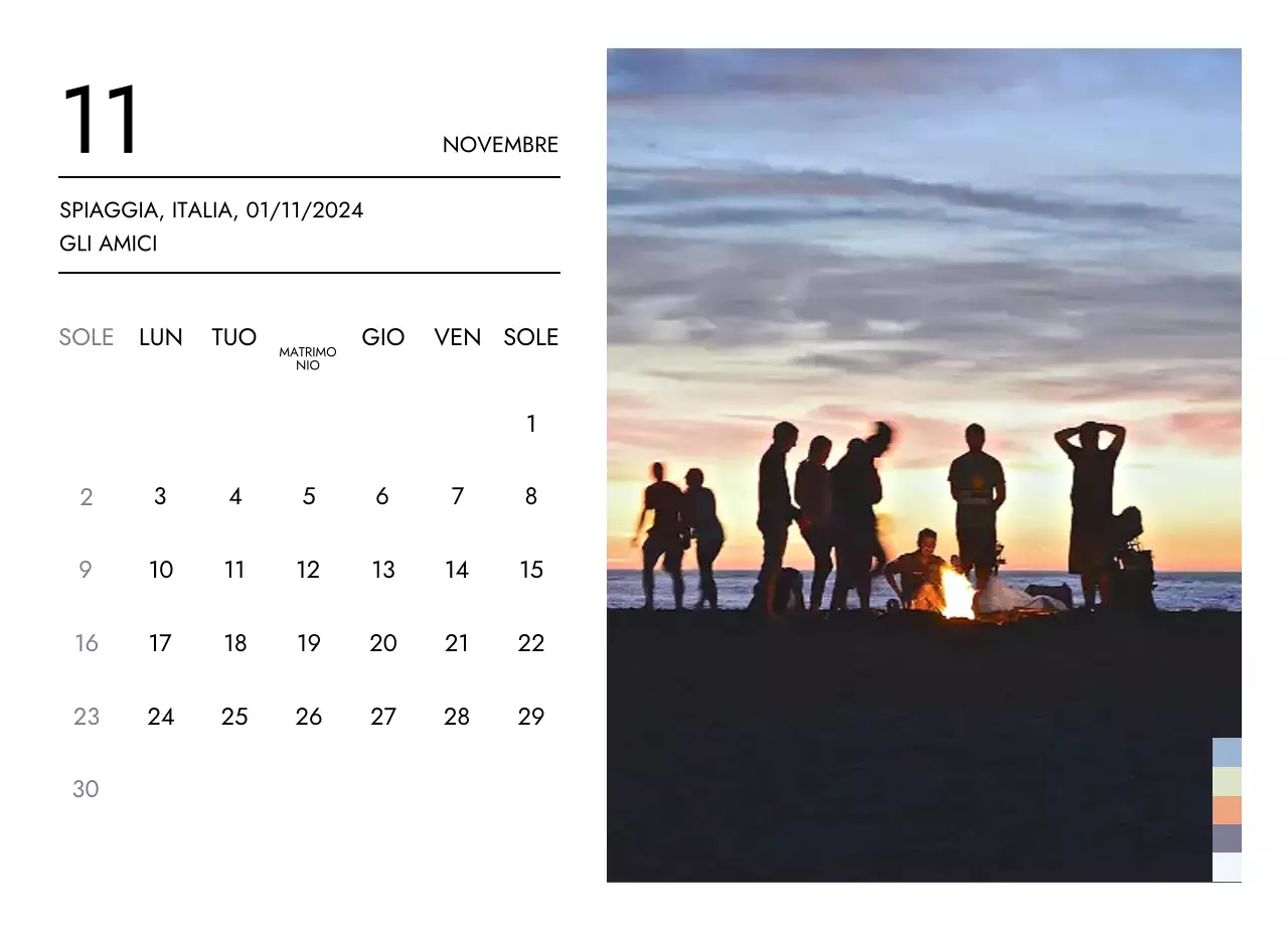 Calendario di viaggio minimalista con un layout pulito