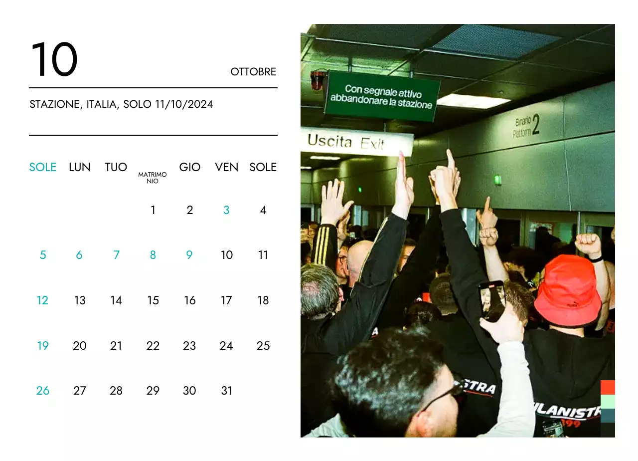 Calendario di viaggio minimalista con un layout pulito